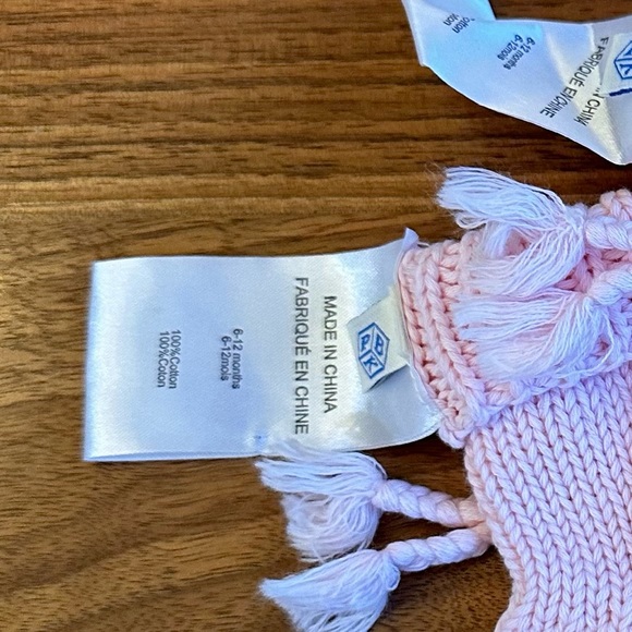 Pottery Barn Kids Knitted Light Pink Blanket, Hat And Socks. Size 6-12 M. - Picture 12 of 14